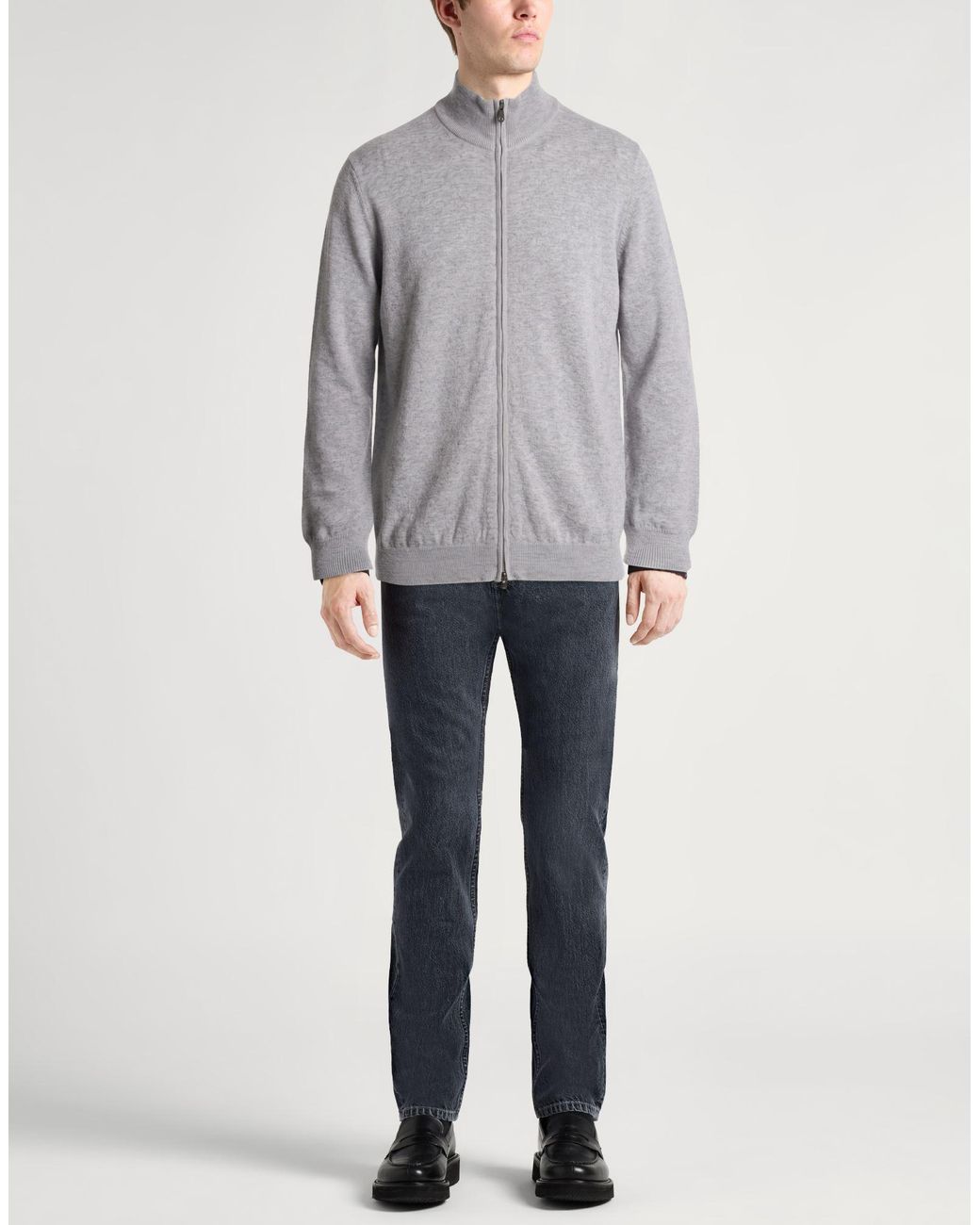 Fedeli Gray Light Cardigan Cashmere for men