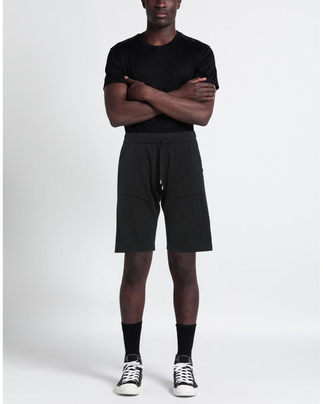FILIPPO DE LAURENTIIS Black Shorts & Bermuda Shorts for men