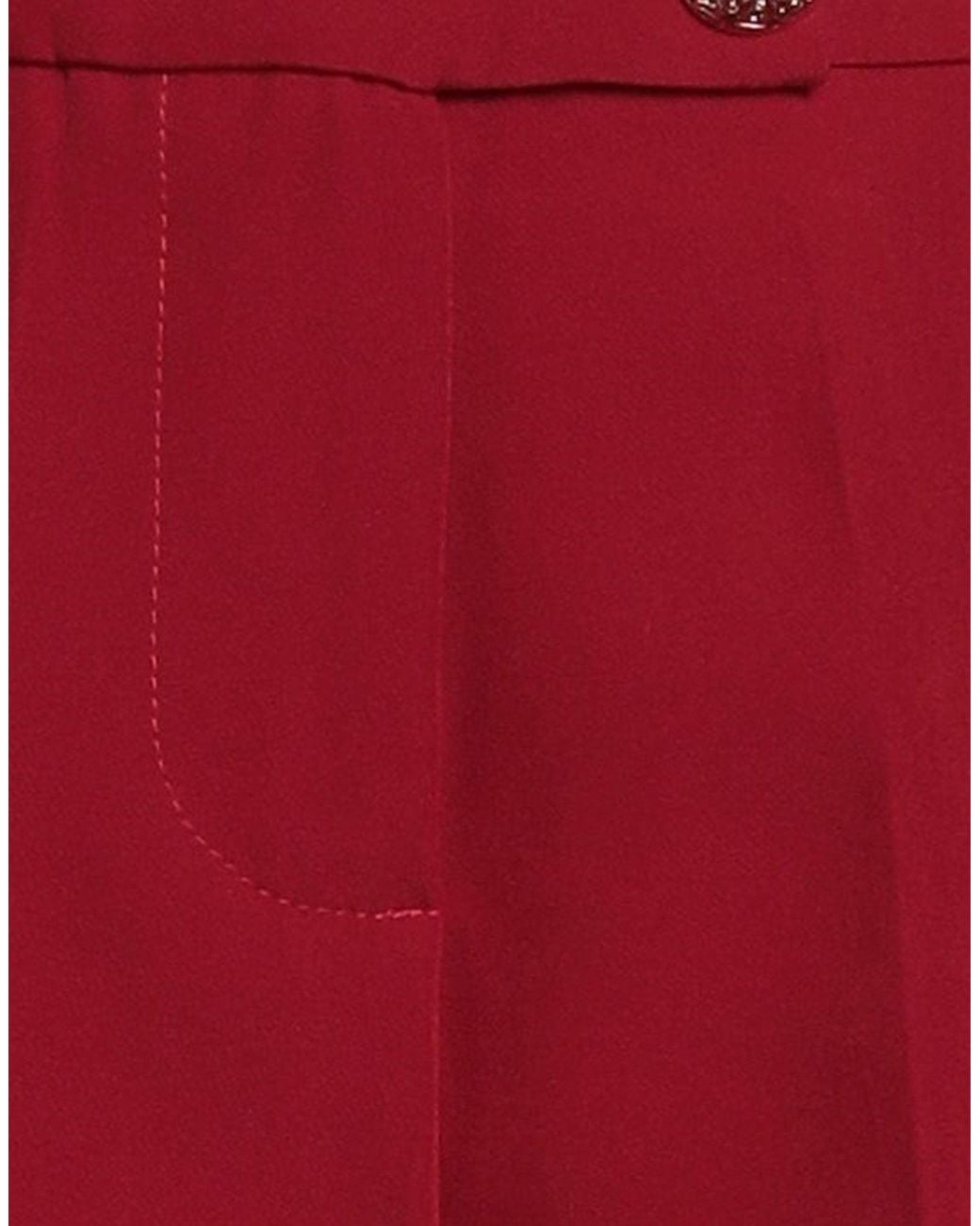 Yes Zee Red Pants Polyester, Elastane