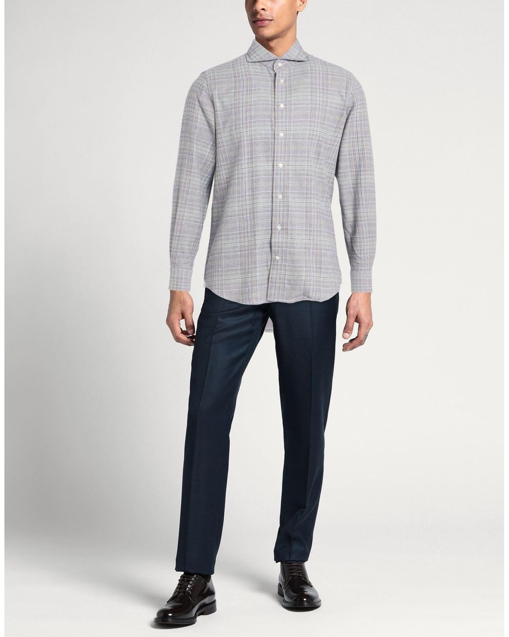 Emanuel Berg Gray Midnight Shirt Cotton for men
