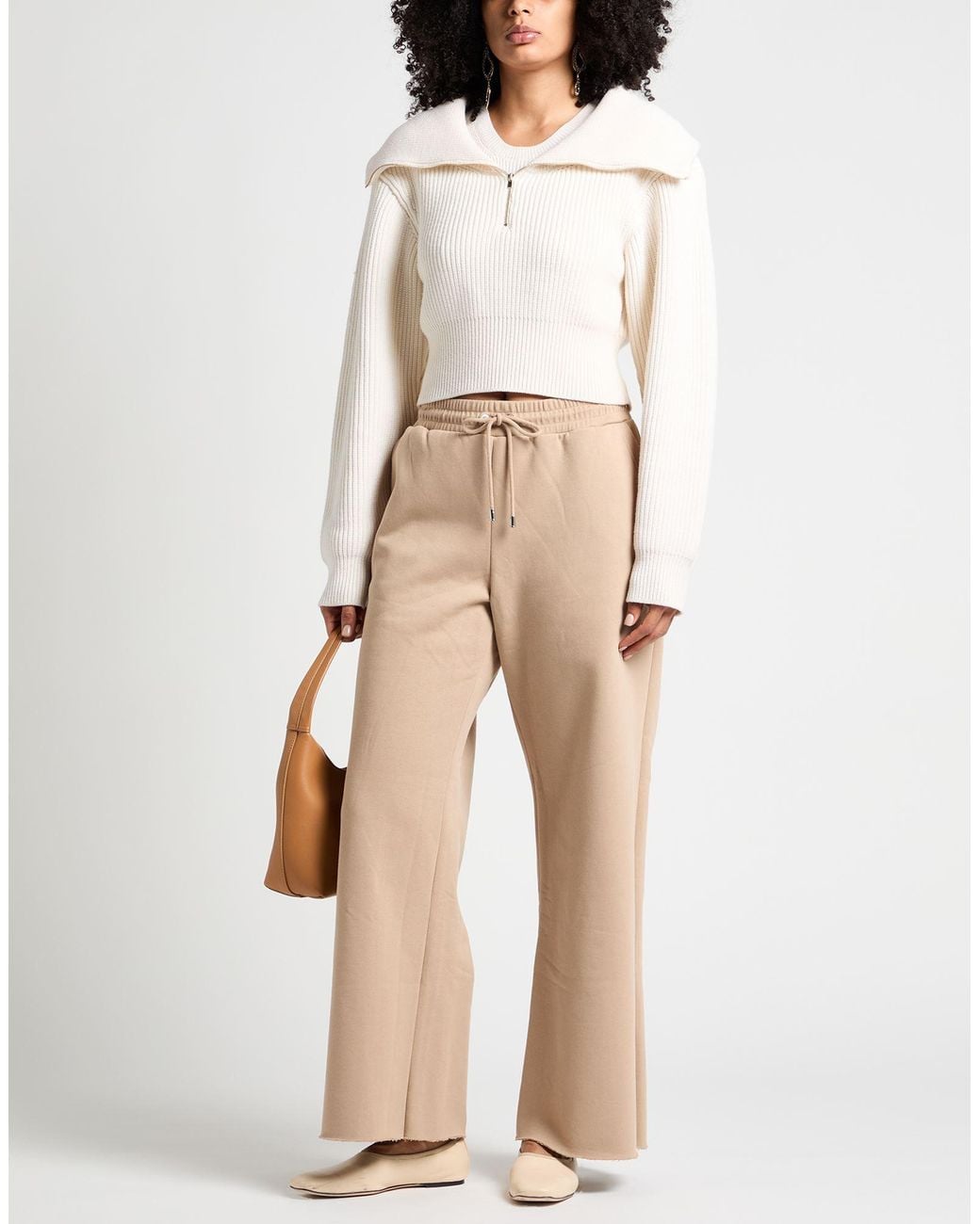 FRAME Natural Camel Pants Cotton, Polyester