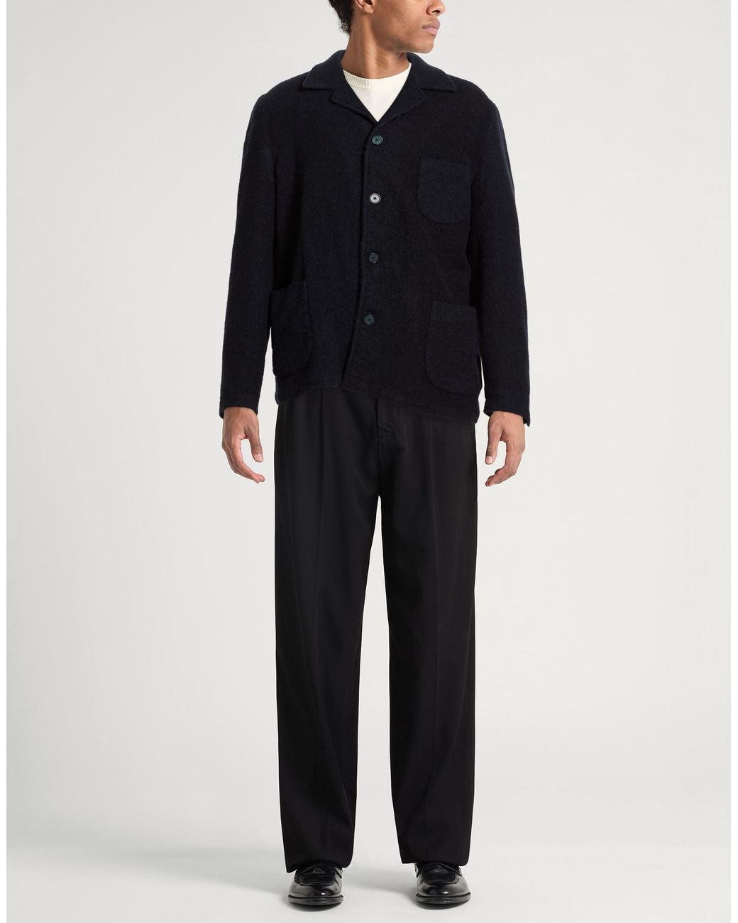Santaniello Blue Jacket Wool, Polyamide, Elastane for men