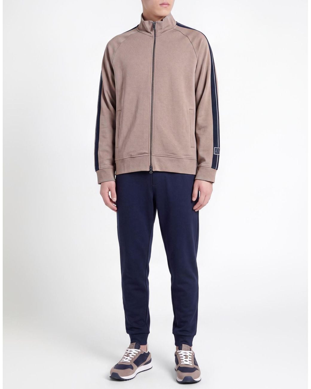 ARMANI EXCHANGE Brown Khaki Sweatshirt Cotton, Polyester, Elastane for men