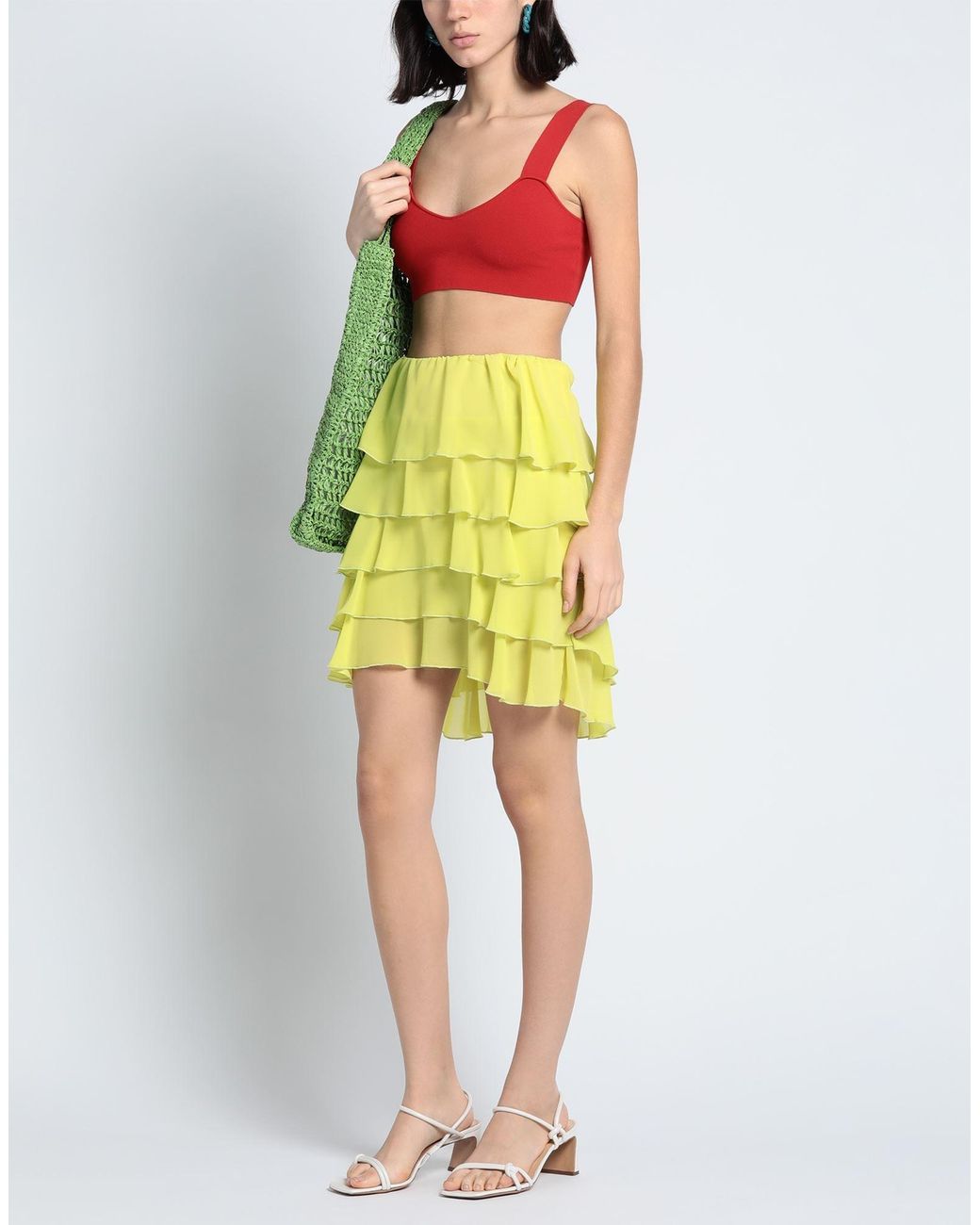 Soallure Yellow Mini Skirt