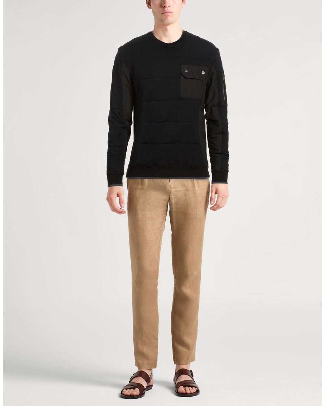 Moorer Black Sweatshirt Modal, Elastane, Polyester for men