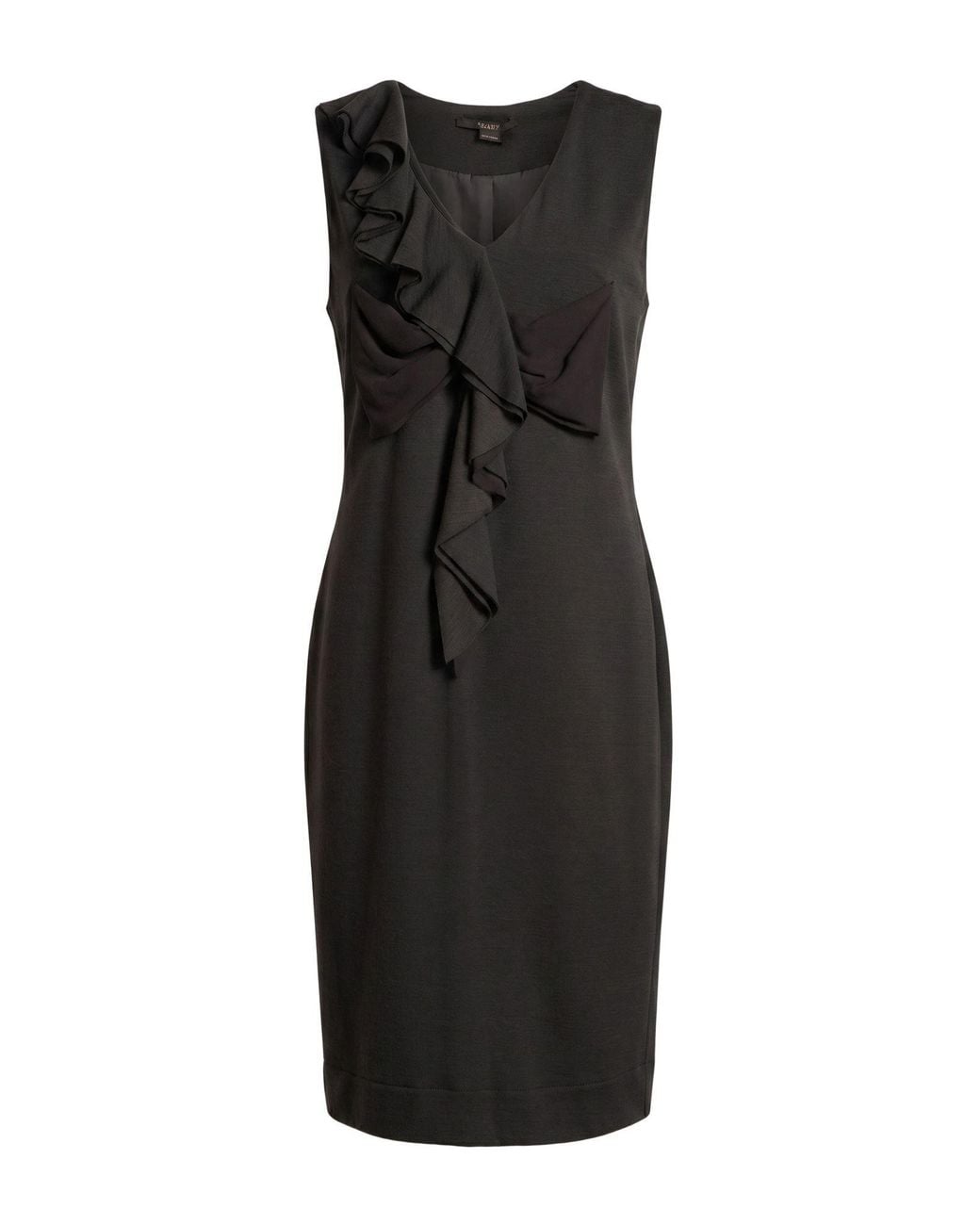 SEVENTY VENEZIA Black Mini Dress Virgin Wool, Viscose, Polyamide, Silk