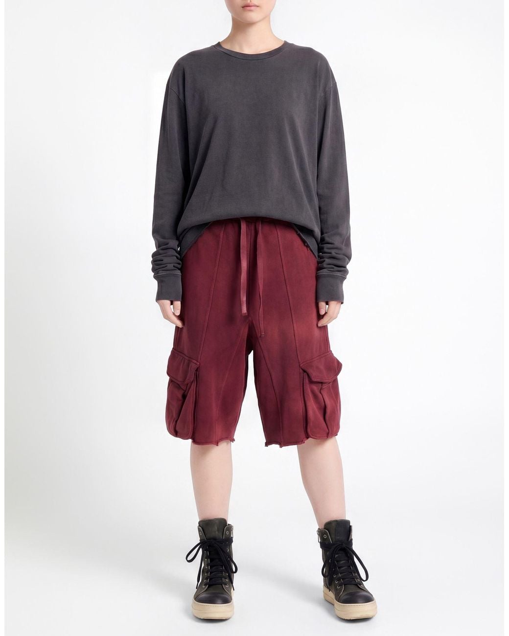 Laneus Red Shorts & Bermuda Shorts Cotton