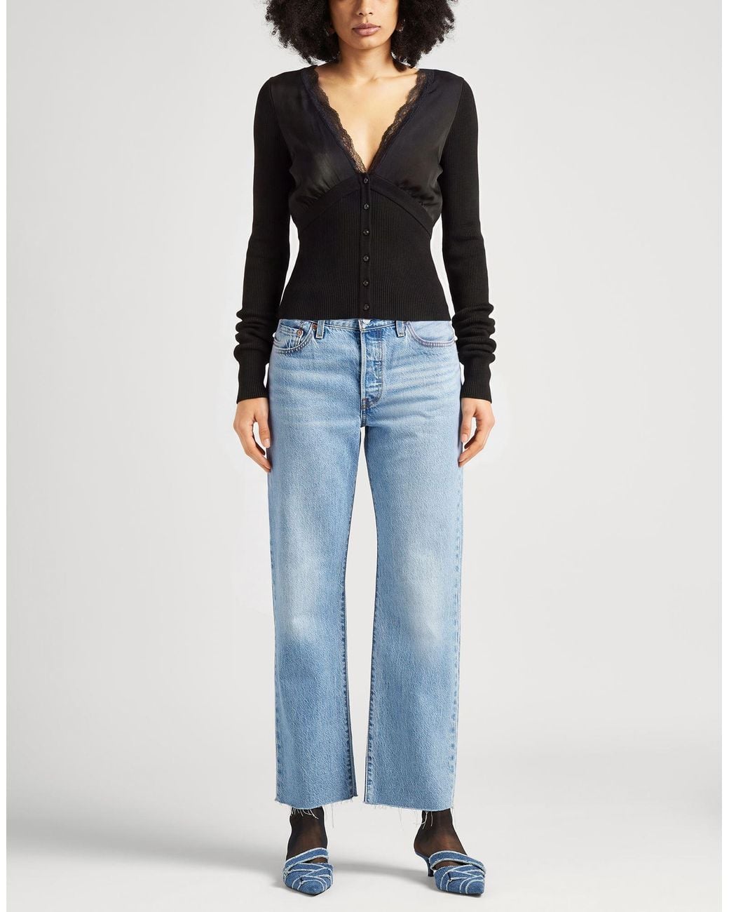 Blumarine Black Cardigan Wool, Polyamide, Elastane