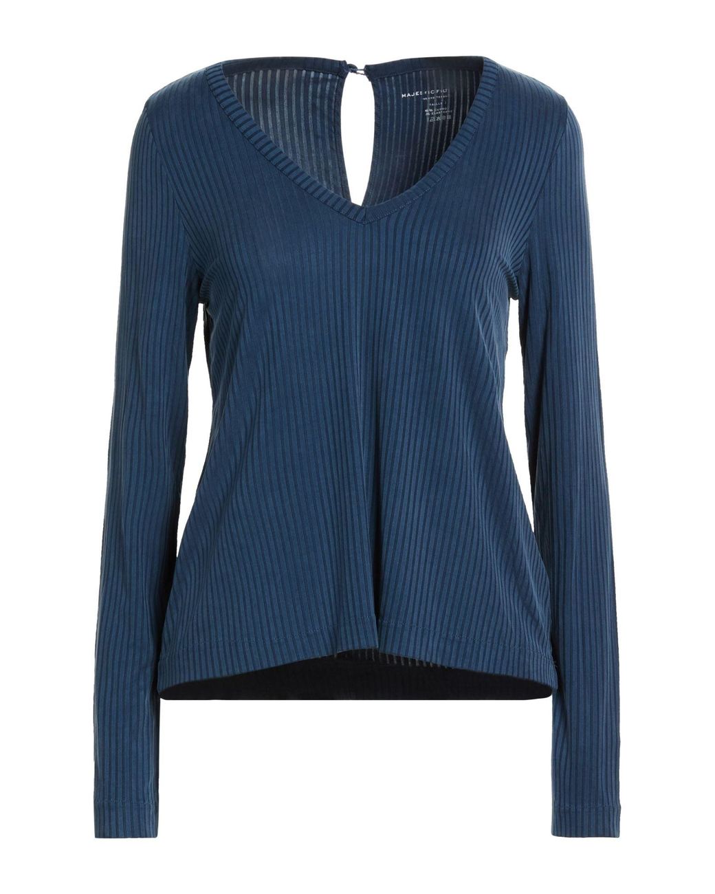 Majestic Filatures Blue T-Shirt Cupro, Elastane