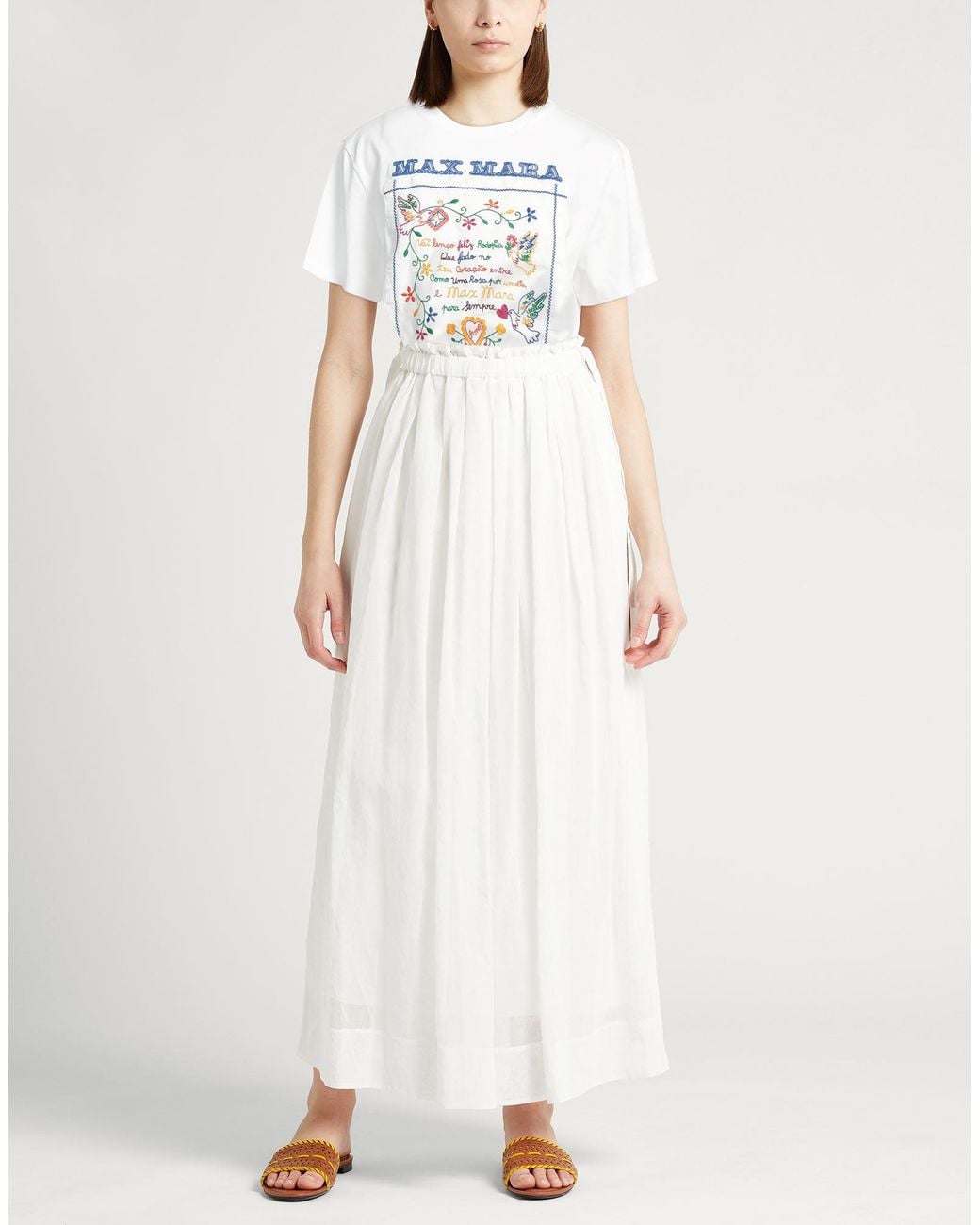 Max Mara White T-Shirt Cotton, Linen