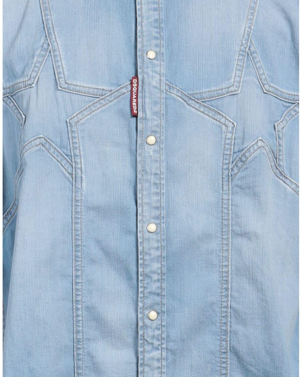 DSquared² Blue Denim Shirt Cotton, Elastane for men