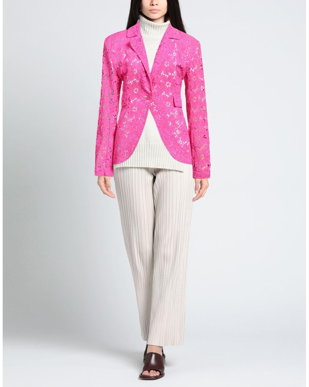ROTATE BIRGER CHRISTENSEN Pink Lace Blazer