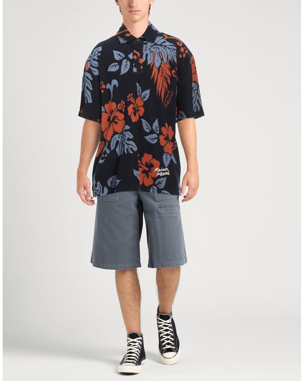 Polo Maison Kitsuné de hombre de color Blue