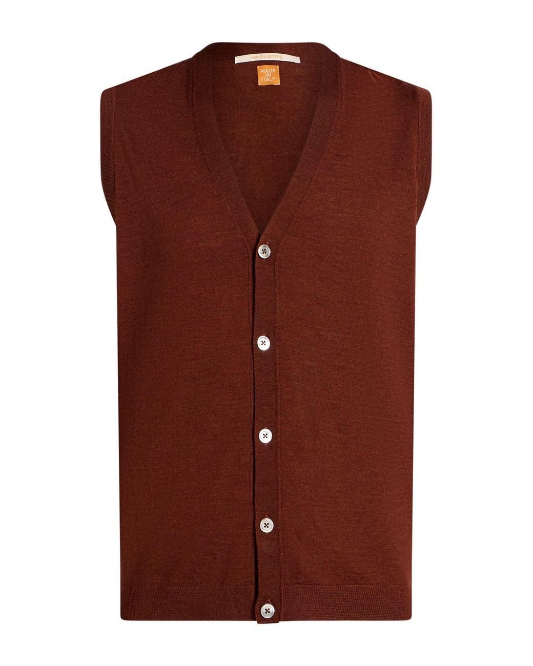hindustrie Brown Cardigan Merino Wool for men