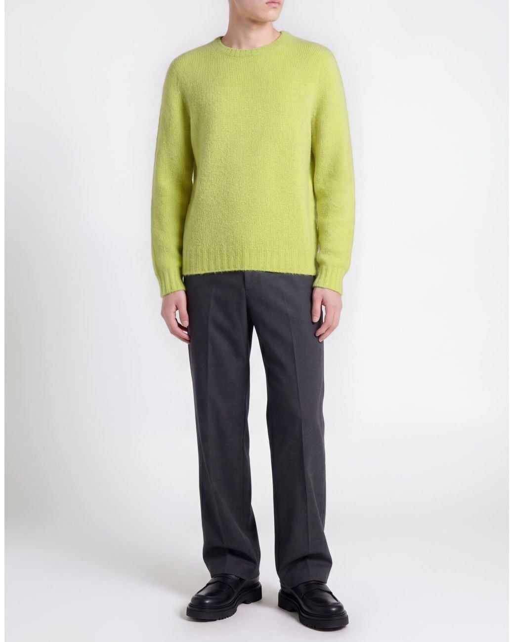 In The Box Green Lime Sweater Merino Wool, Recycled Cashmere, Polyamide for men