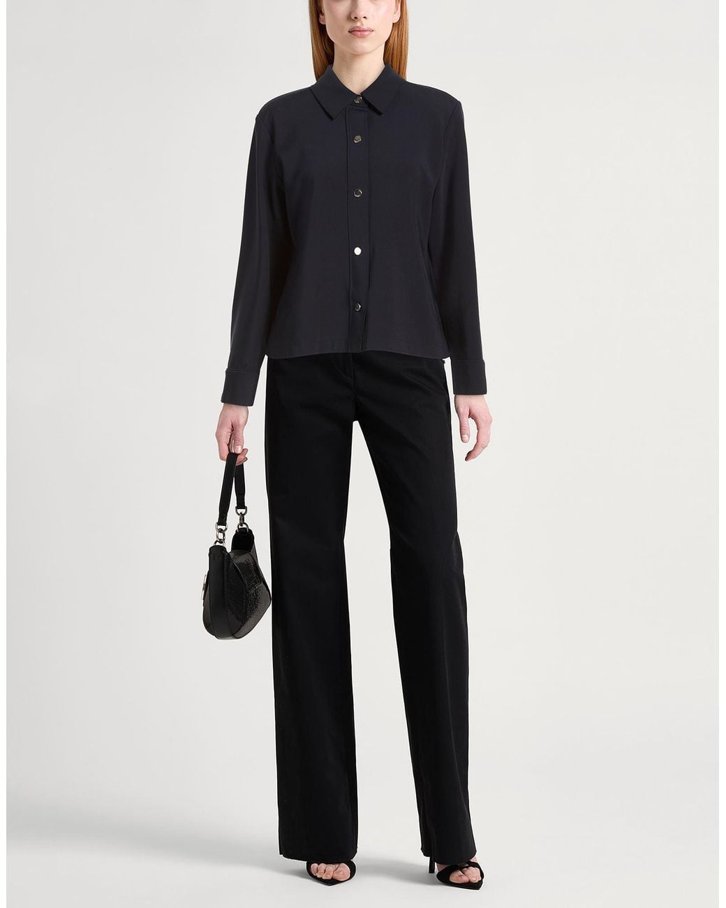 SEVENTY VENEZIA Blue Midnight Shirt Polyamide, Cotton, Elastane