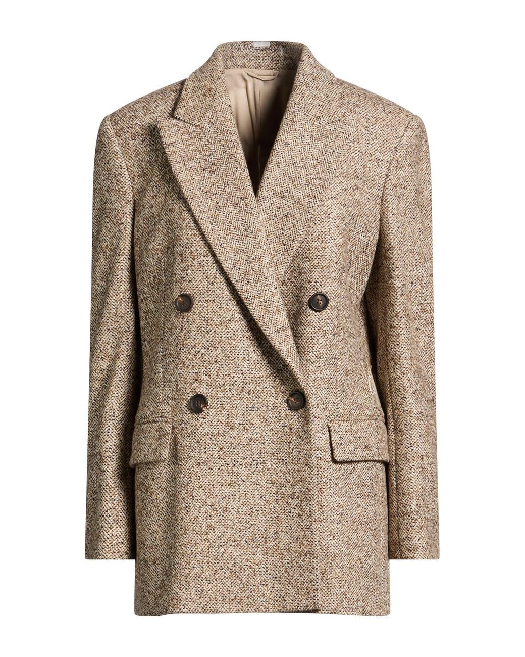 Brunello Cucinelli Natural Light Blazer Wool, Silk, Polyamide, Brass
