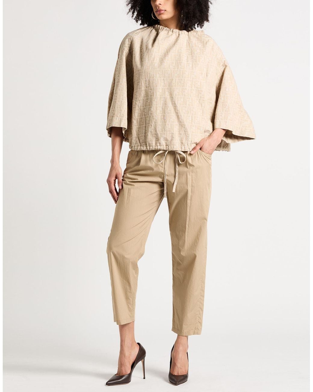 Fendi Natural Top Cotton, Linen