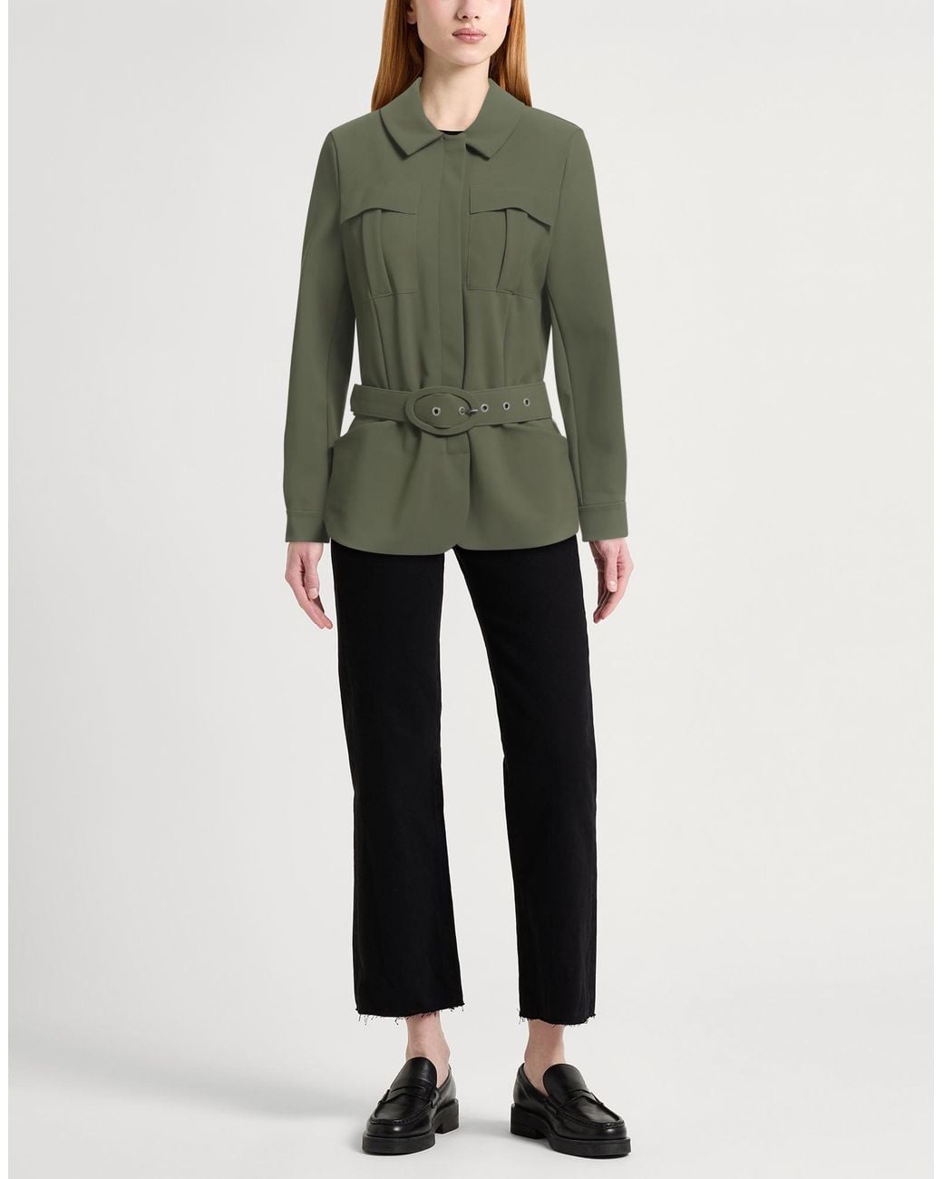 La Petite Robe Di Chiara Boni Green Military Jacket Polyamide, Elastane