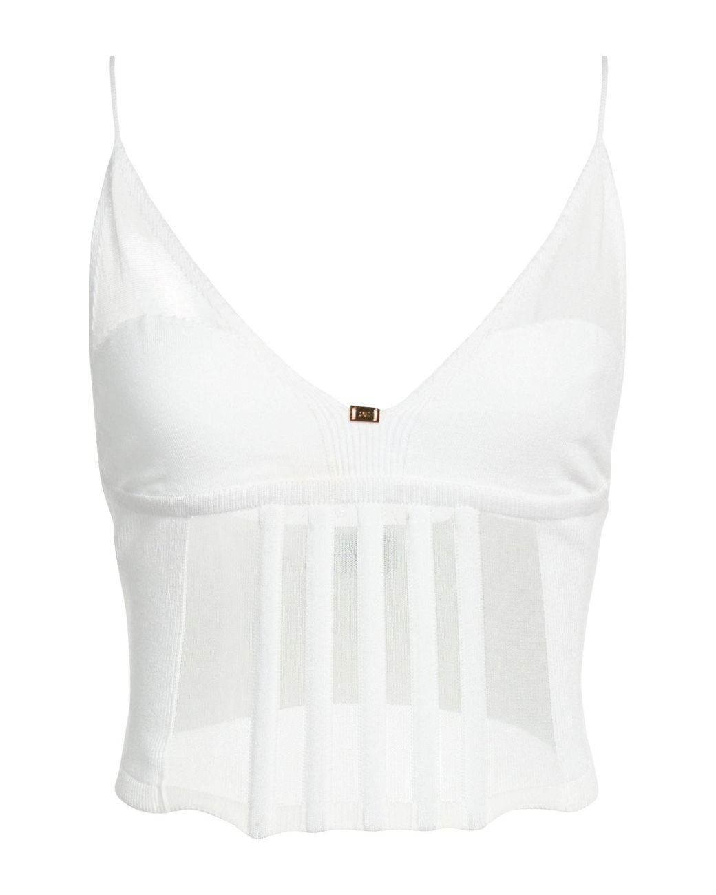 Elisabetta Franchi White Top Viscose, Polyester, Cotton, Polyamide
