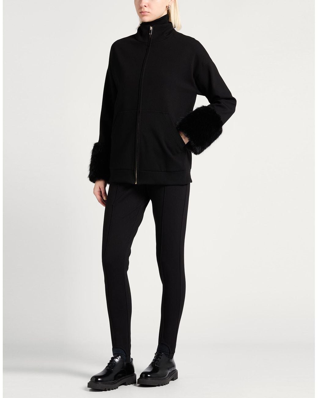 Semicouture Black Jacket Viscose, Polyamide, Elastane