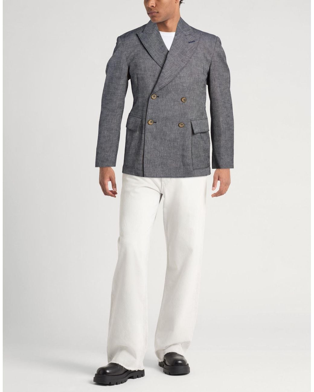 Jacob Cohen Gray Blazer Cotton, Hemp for men