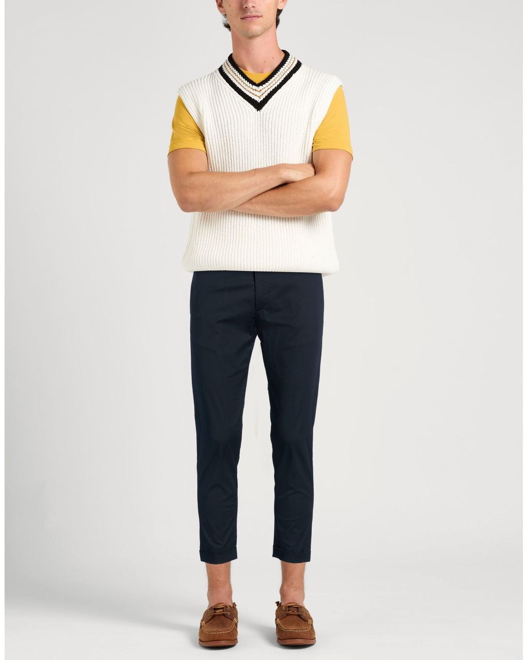 Low Brand Blue Pants Cotton, Elastane for men