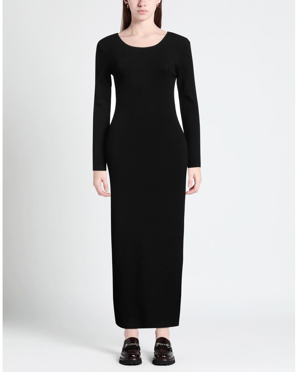 Akep Black Midi Dress Viscose, Polyamide, Elastane