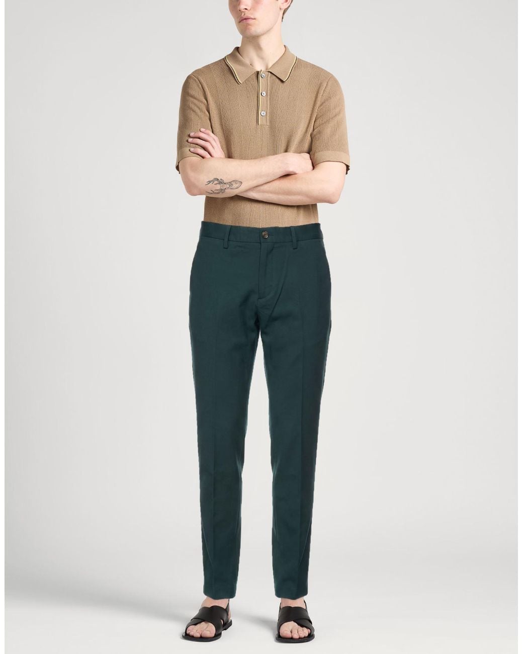 Daniele Alessandrini Blue Pants Viscose, Polyamide, Elastane for men