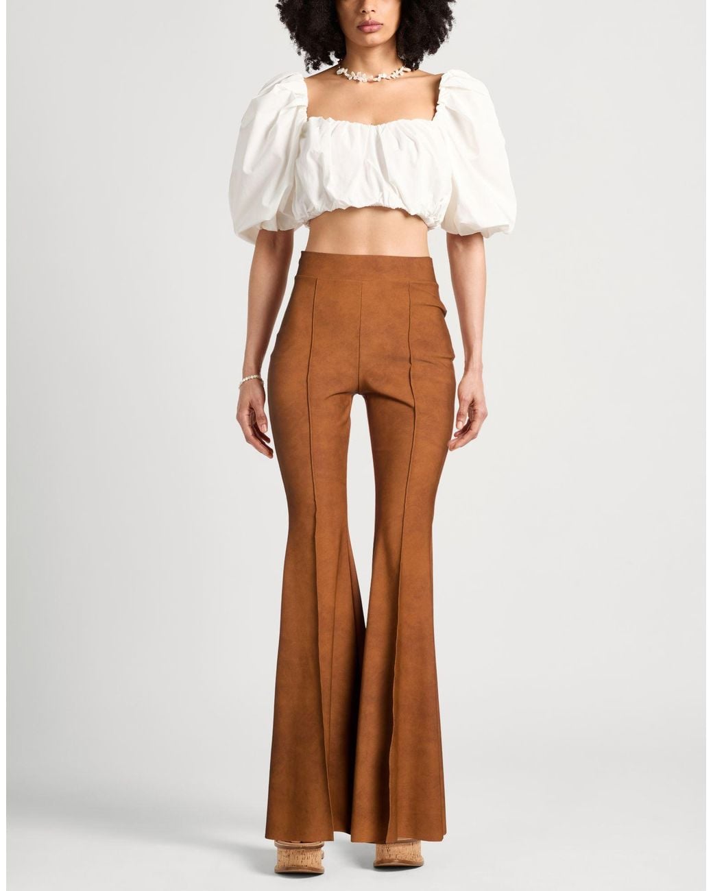 La Petite Robe Di Chiara Boni Brown Pants