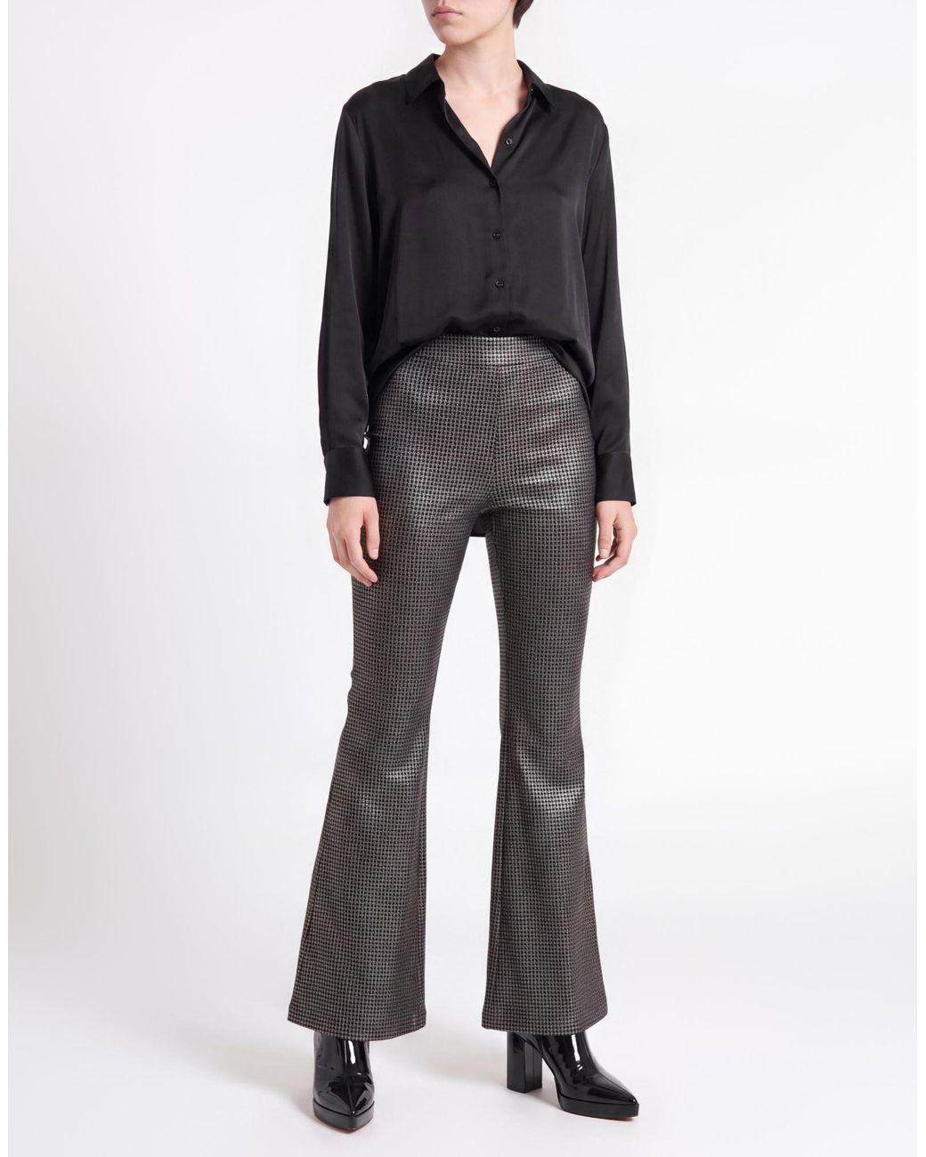 Gaelle Paris Gray Pants Viscose, Polyamide, Elastane