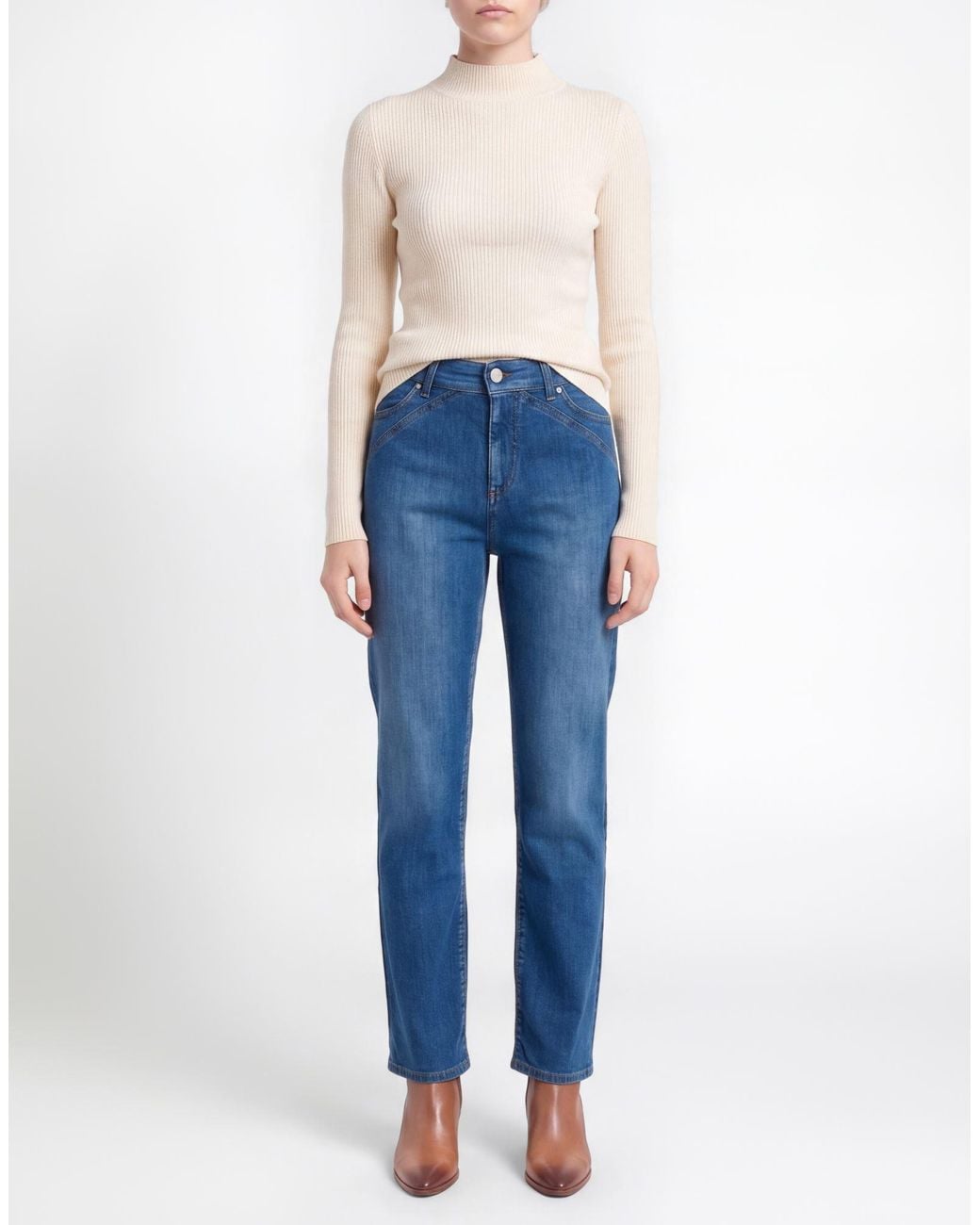ALESSIA SANTI Blue Jeans Cotton, Bamboo Fiber, Rubber