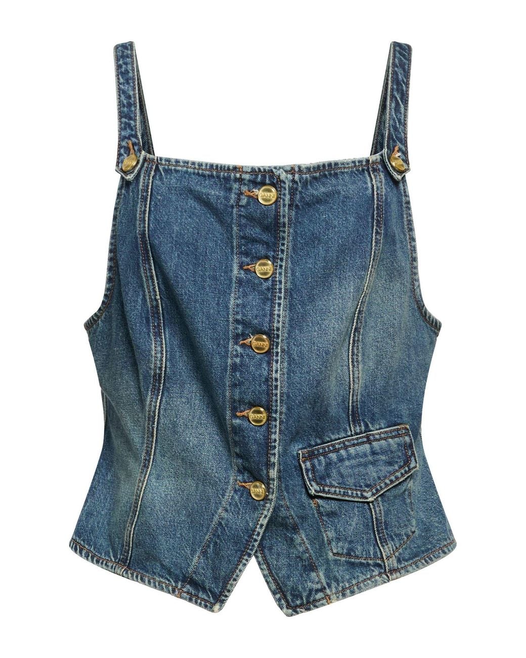 Ganni Blue Top