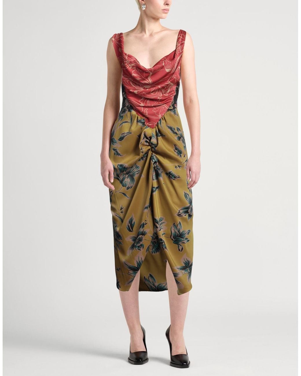 Vivienne Westwood Green Midi Dress Polyester, Viscose