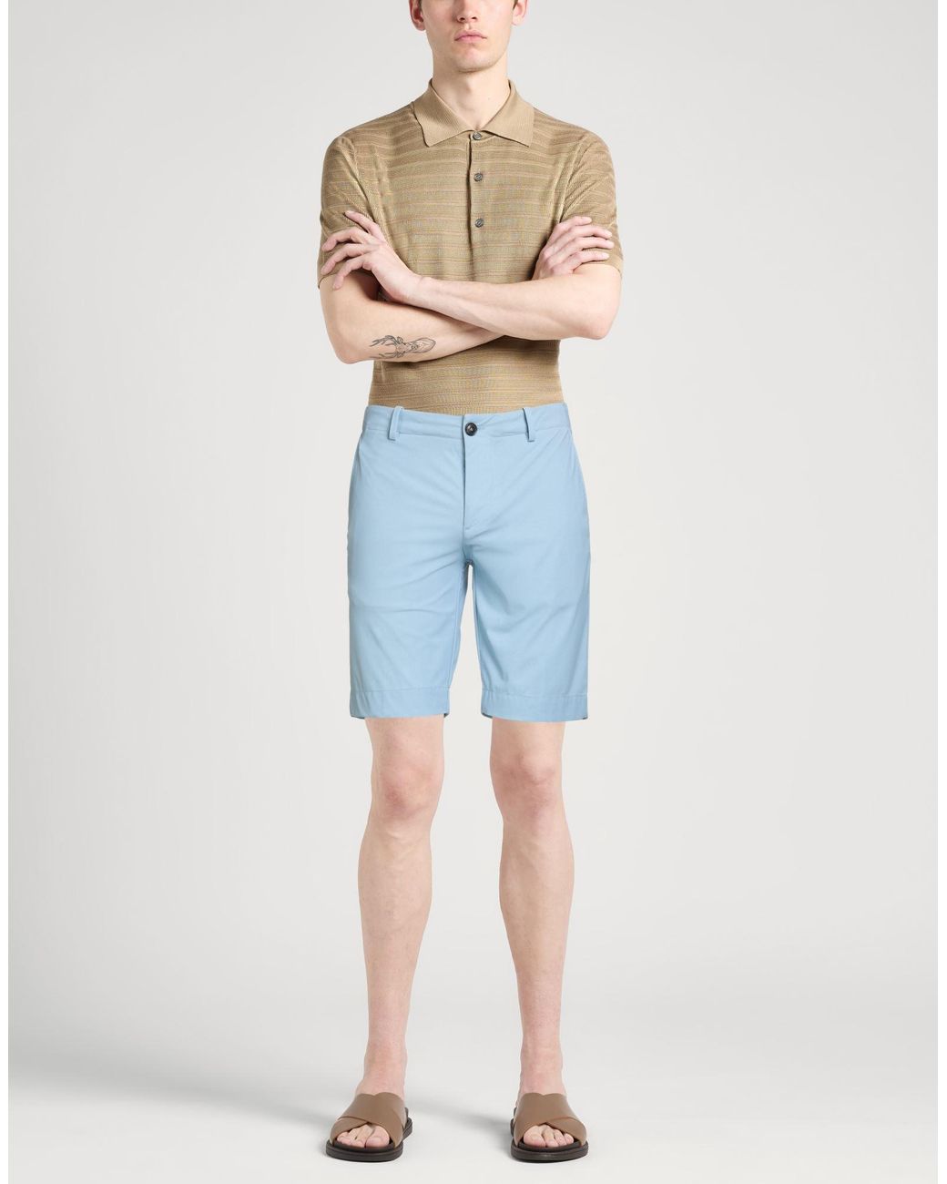 Rrd Blue Azure Shorts & Bermuda Shorts Polyamide, Elastane for men
