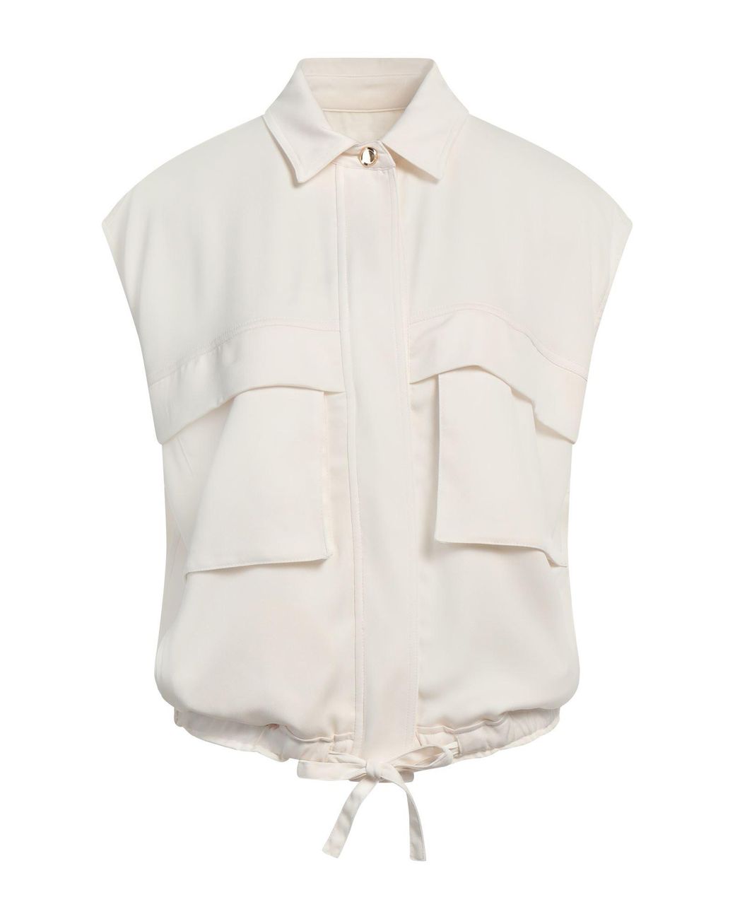Pinko White Cream Vest Polyester