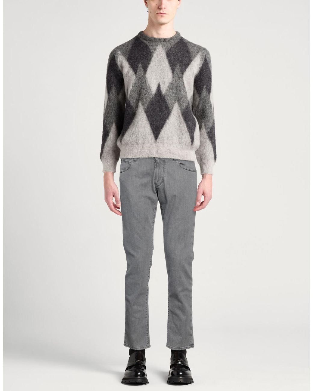 Giorgio Armani Gray Jeans Cotton, Elastane for men