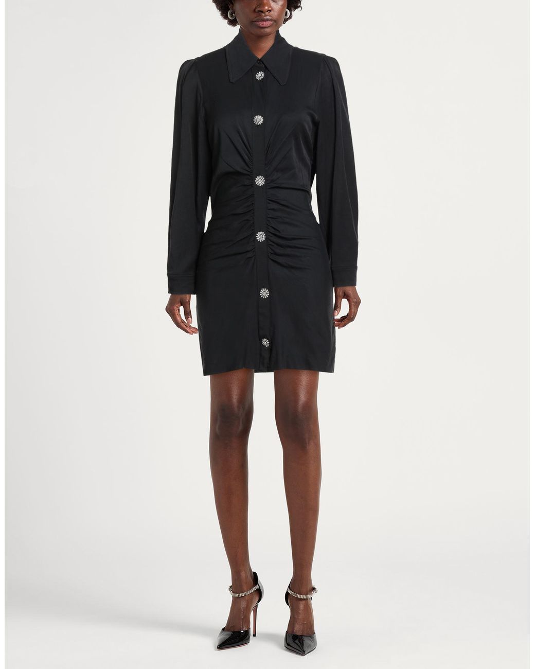Ba&sh Black Mini Dress Viscose, Lyocell, Elastane