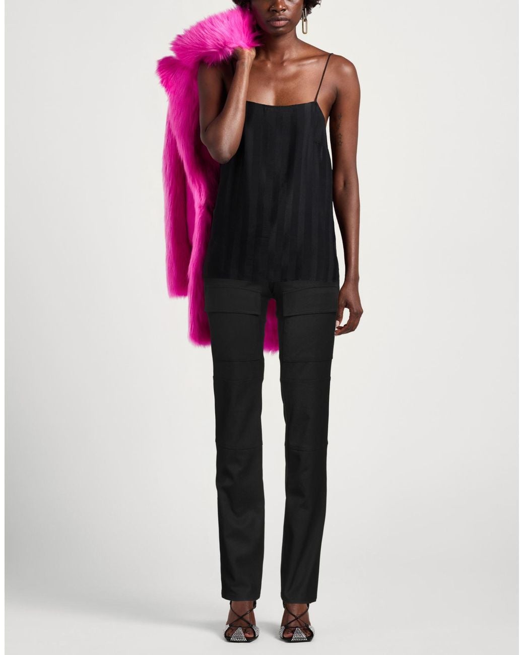 M I S B H V Black Pants Polyester, Viscose, Elastane