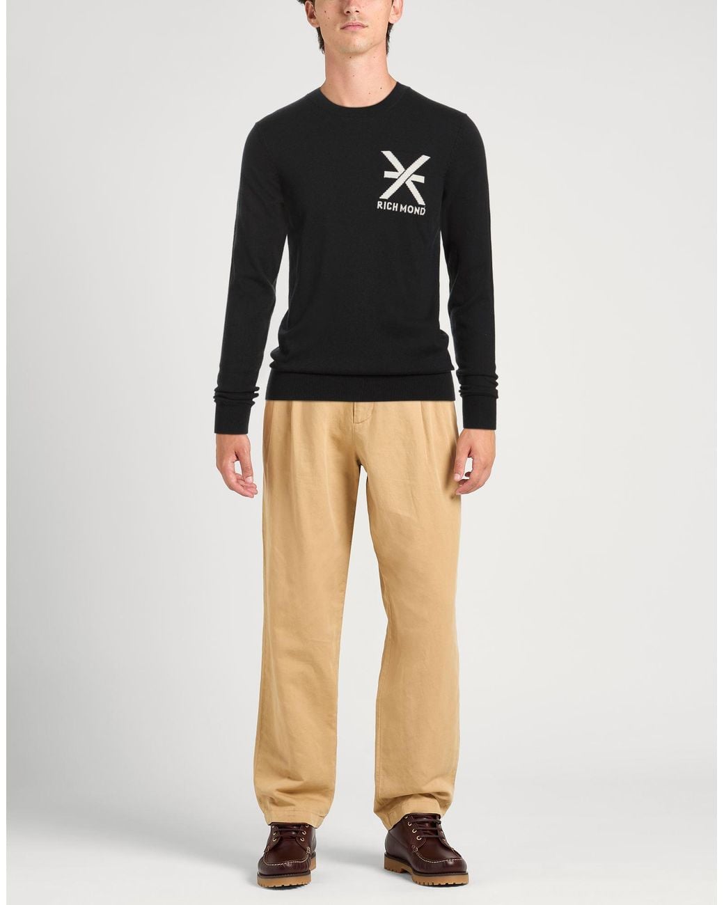 Richmond X Black Sweater Cotton, Merino Wool for men