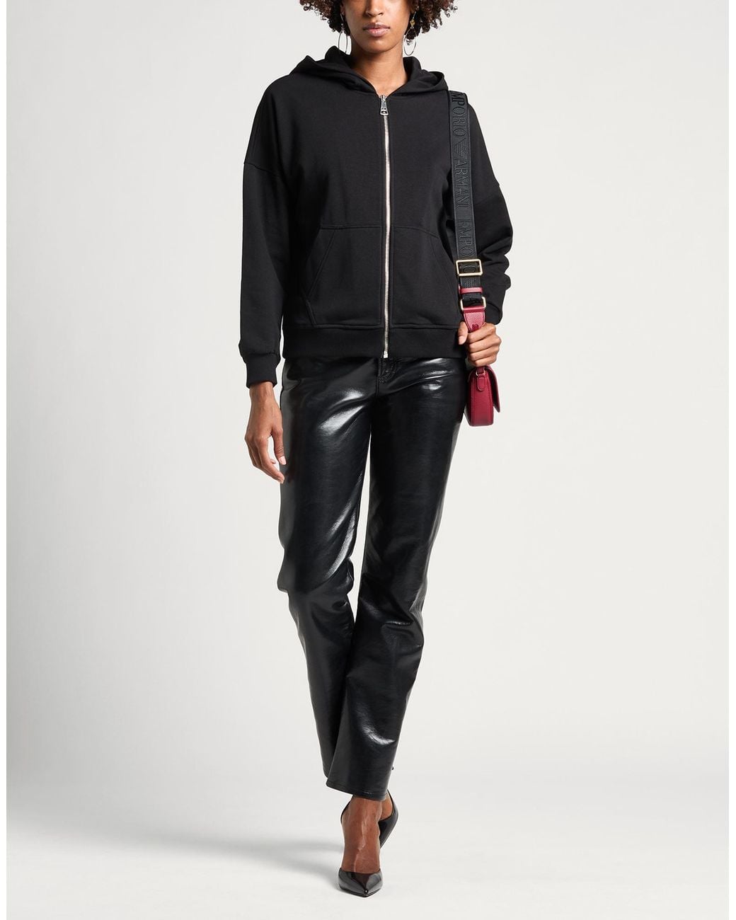 Jijil Black Sweatshirt Cotton, Polyester