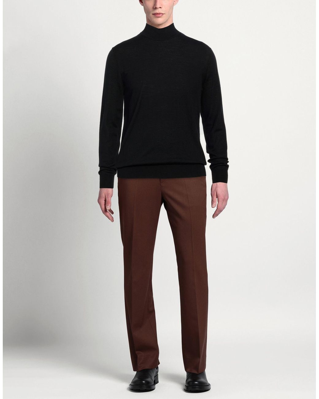 White Wise Black Turtleneck for men