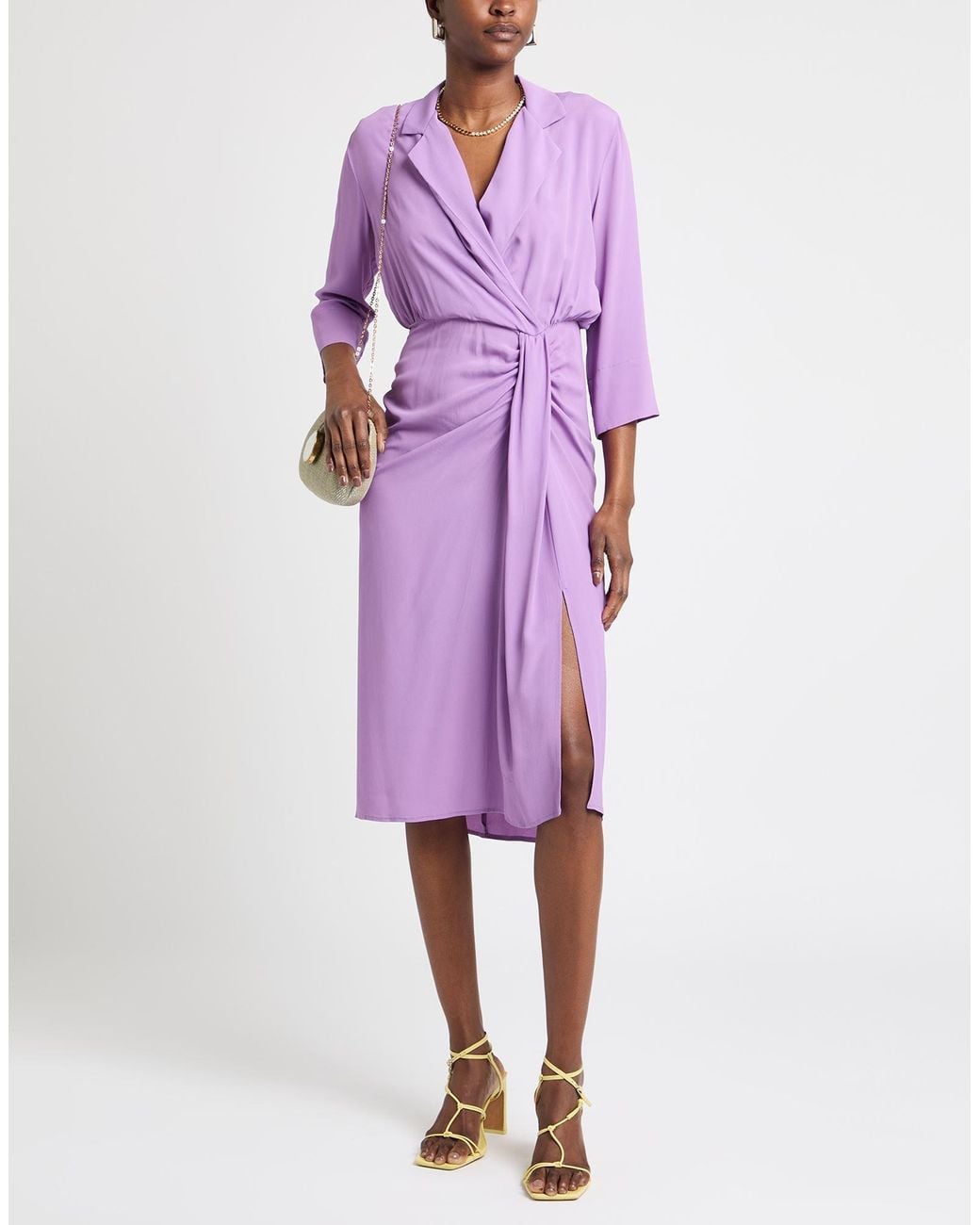 Semicouture Purple Midi Dress
