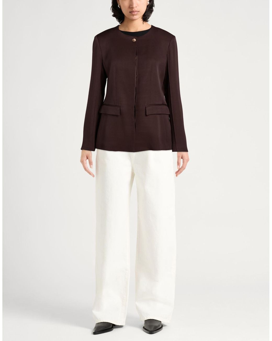 Semicouture Brown Jacket Viscose, Wool