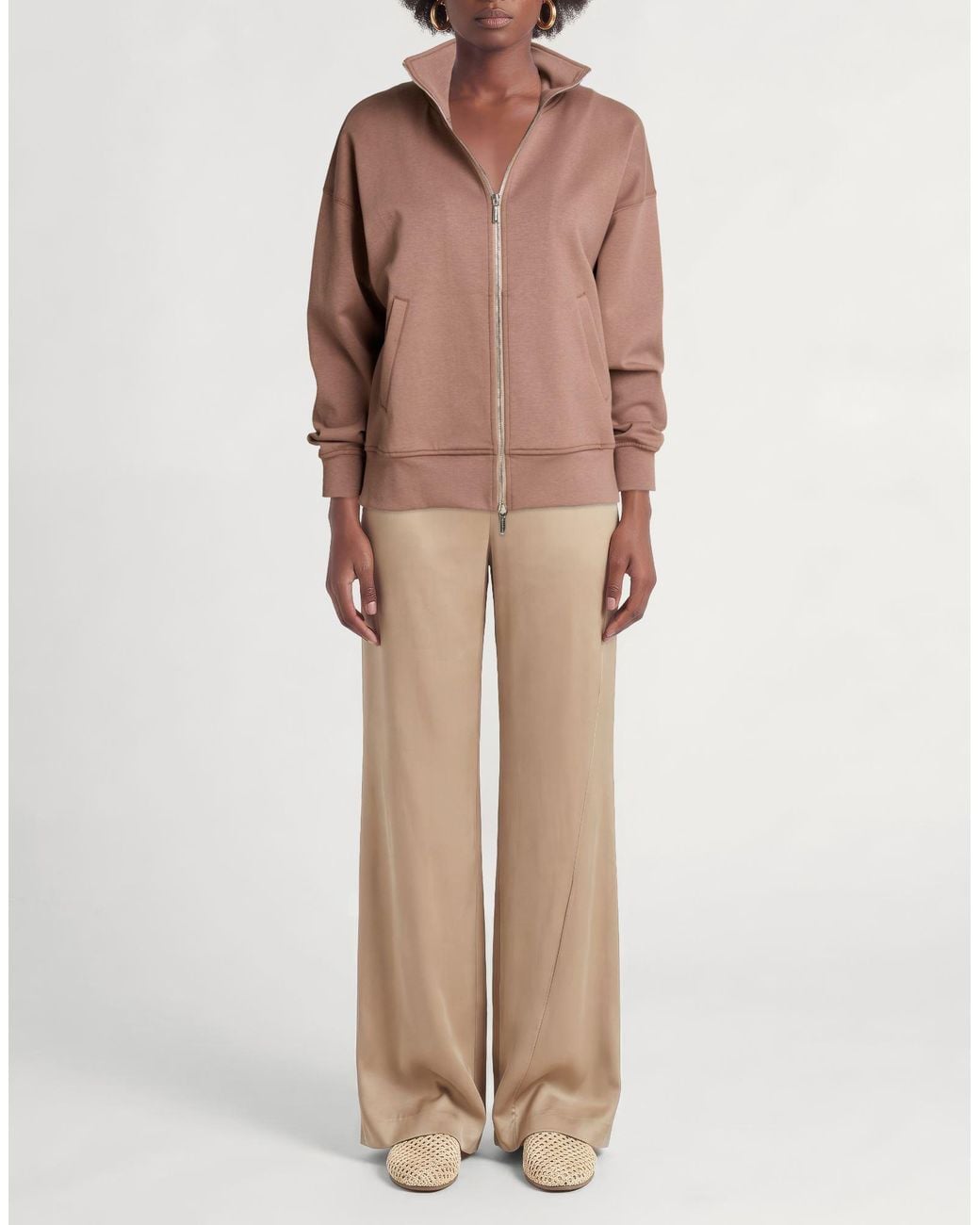 Moorer Brown Sweatshirt Cotton, Polyester, Elastane