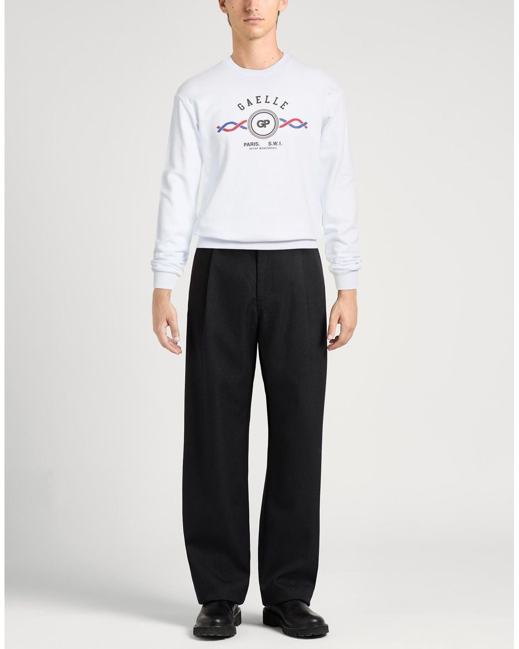 Gaelle Paris White Sweatshirt Cotton for men
