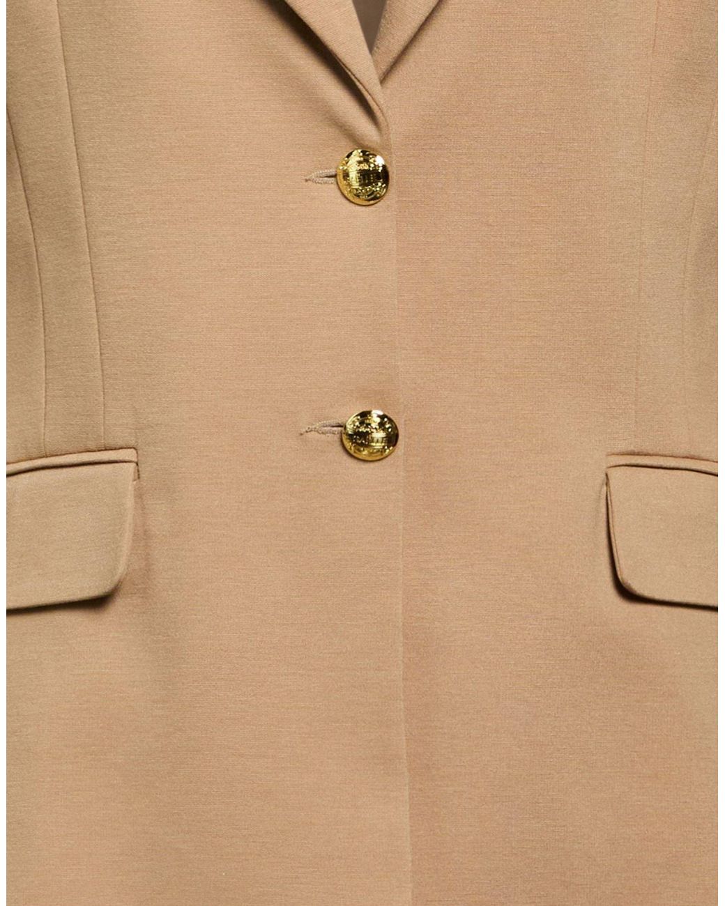 Gaelle Paris Natural Camel Blazer Viscose, Polyamide, Elastane