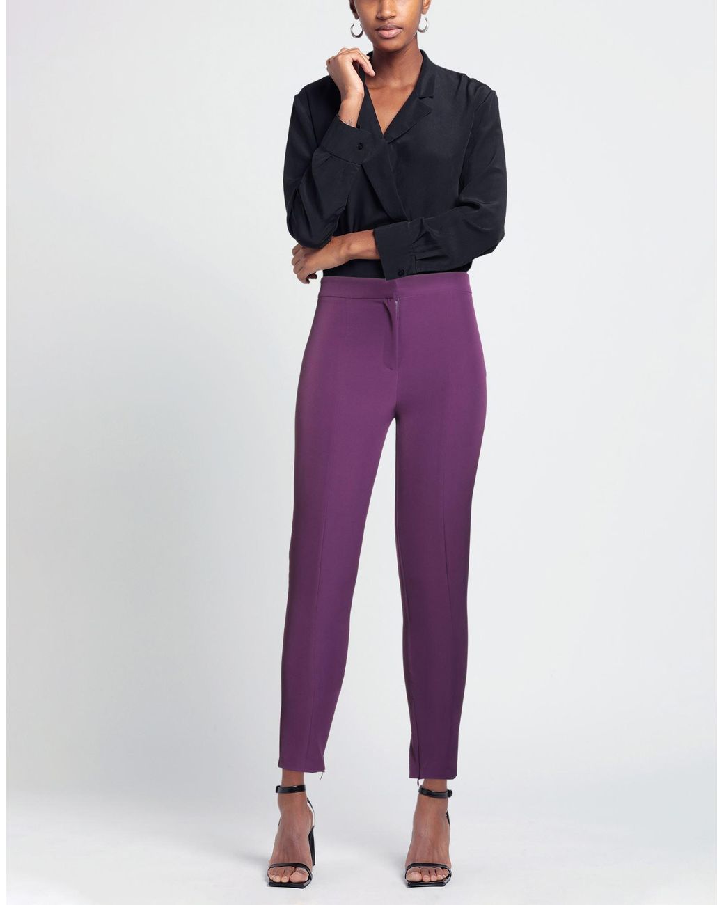 ACTUALEE Purple Mauve Pants Polyester, Elastane