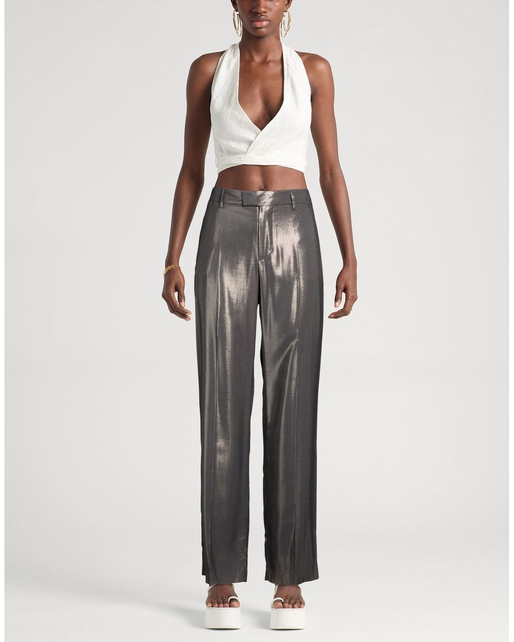 Berwich Gray Pants Viscose, Polyamide