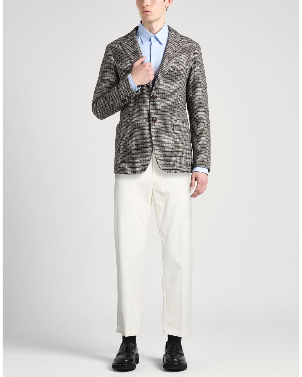 Paolo Pecora White Pants Cotton, Elastane for men